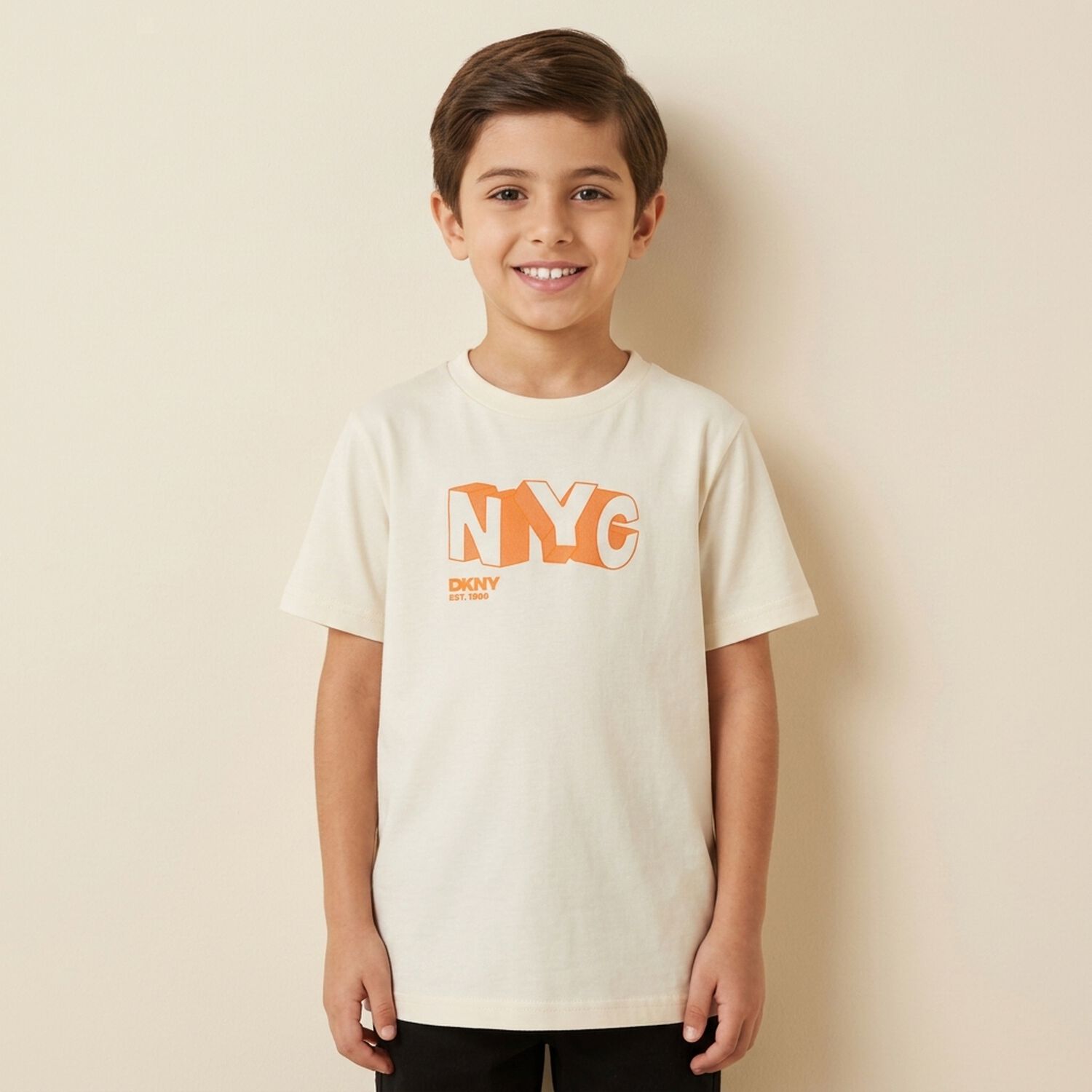 Boys Ivory Logo T-Shirt, 1, hi-res