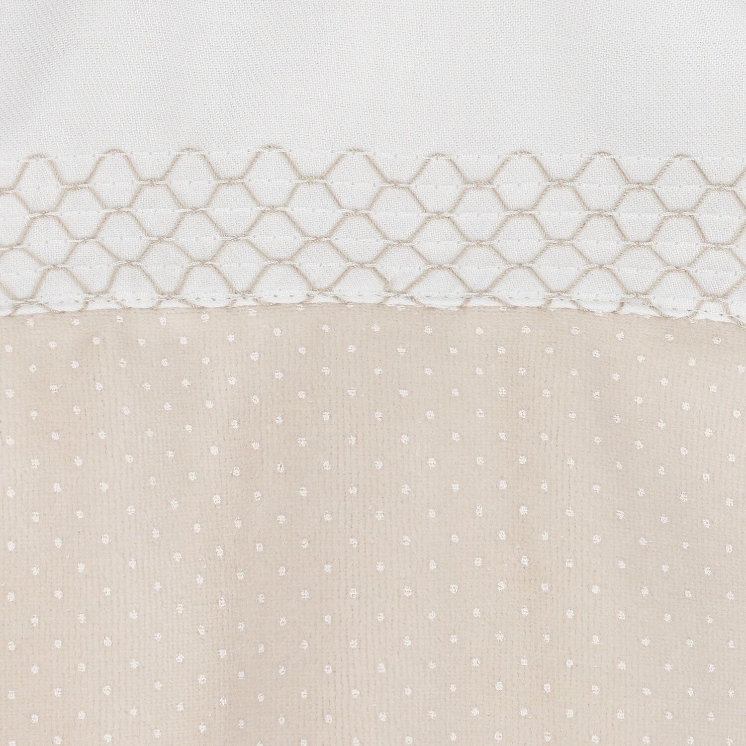 Baby Boys White & Beige Dot Babygrow, 1, hi-res