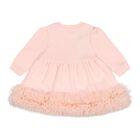 Baby Girls Pink Tulle Ruffle Hem Dawn Dress, 1, hi-res