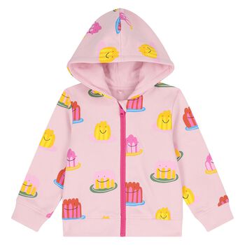 Younger Girls Pink Jelly Hooded Zip Up Top, 1 Younger Girls Pink Jelly Hooded Zip Up Top