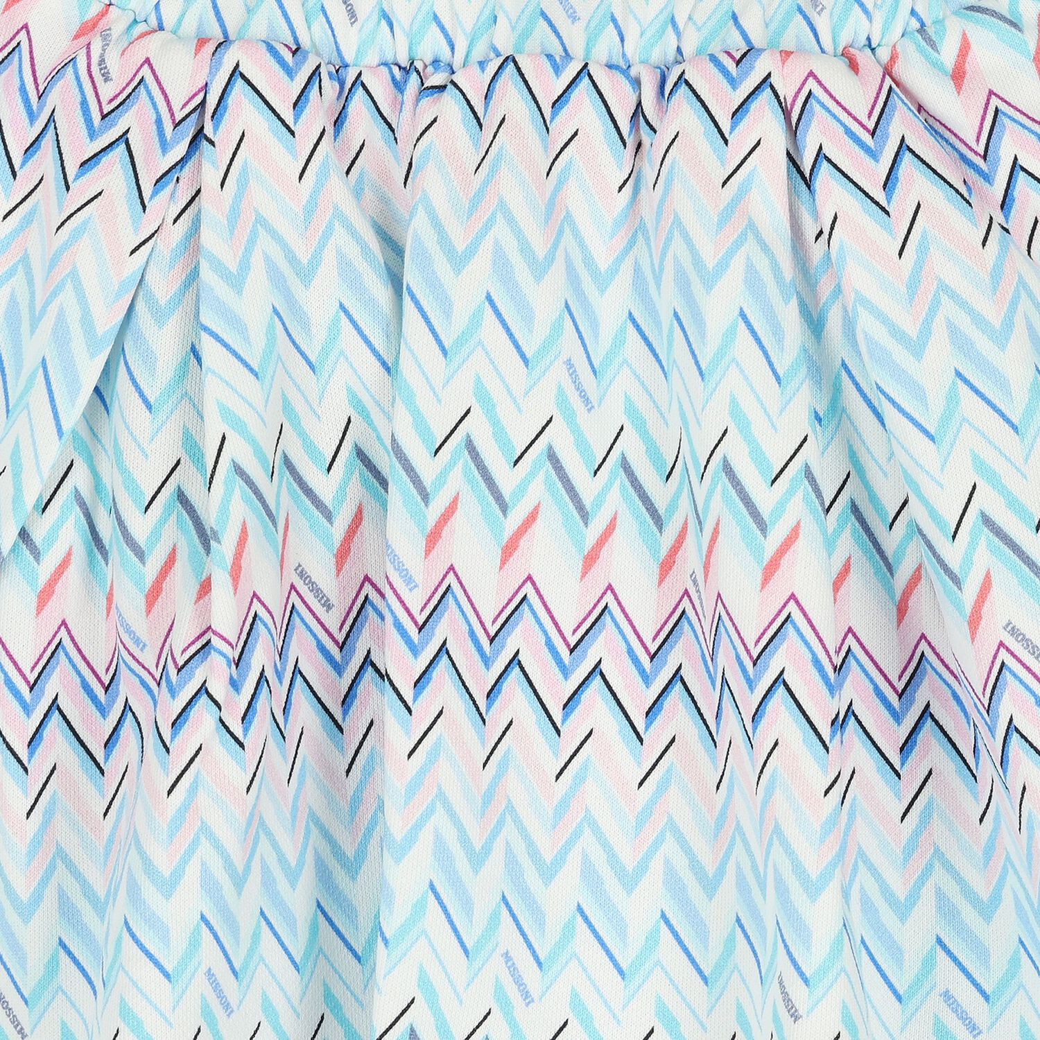 Girls White & Blue Zig Zag Skirt, 2, hi-res