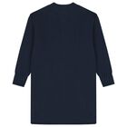 Girls Navy Blue Logo Knitted Jumper Dress, 1, hi-res
