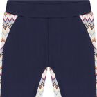 Younger Boys Navy Blue Zigzag Pants, 1, hi-res