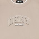 Boys Beige & White Logo T-Shirt, 1, hi-res