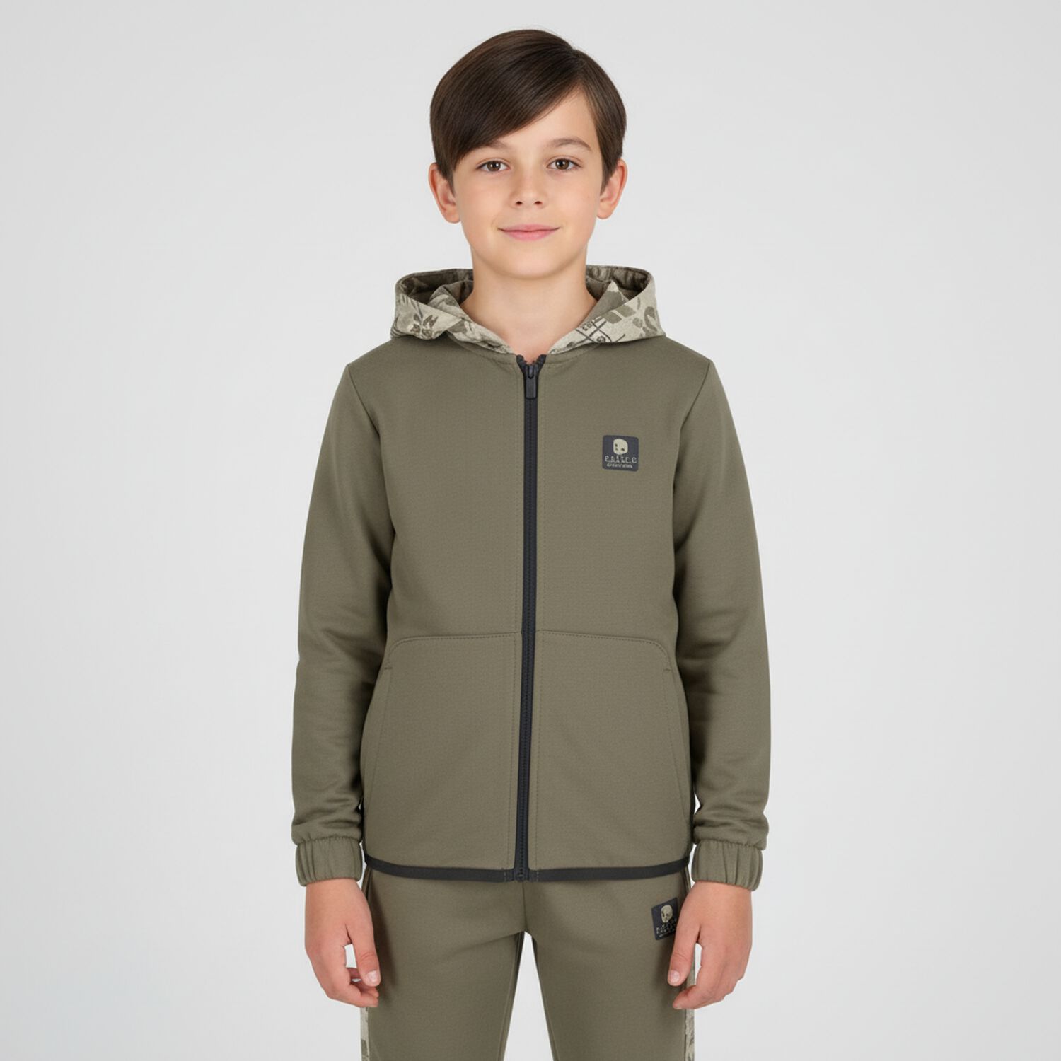 Boys Green & Grey Tracksuit Set (3 Piece), 2, hi-res