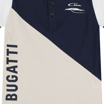 Boys Beige & Navy Blue Logo Polo Shirt