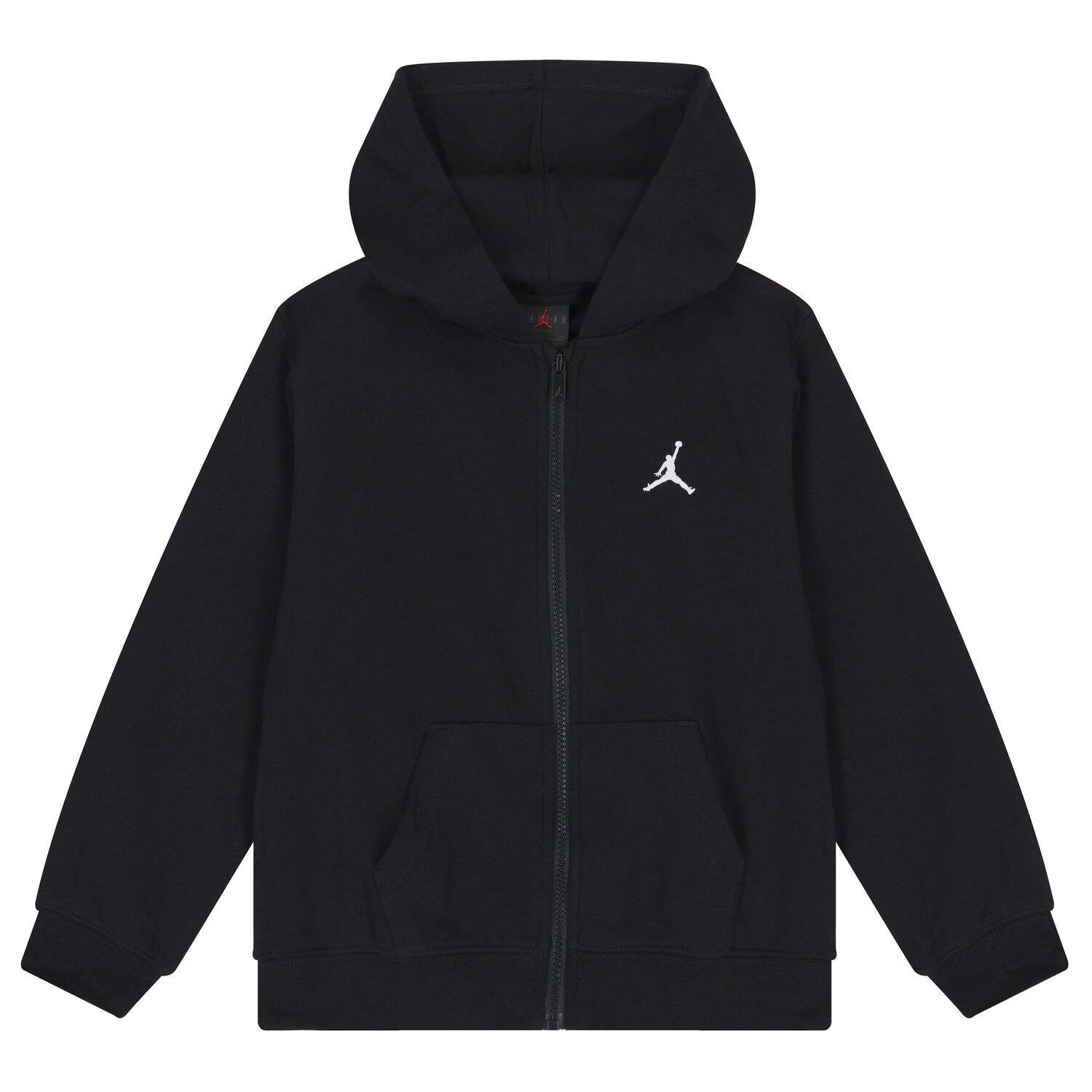 Black Jordan Logo Hooded Zip Up Top, 1, hi-res image number null