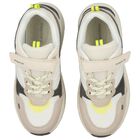 Boys Beige & Grey Trainers, 1, hi-res