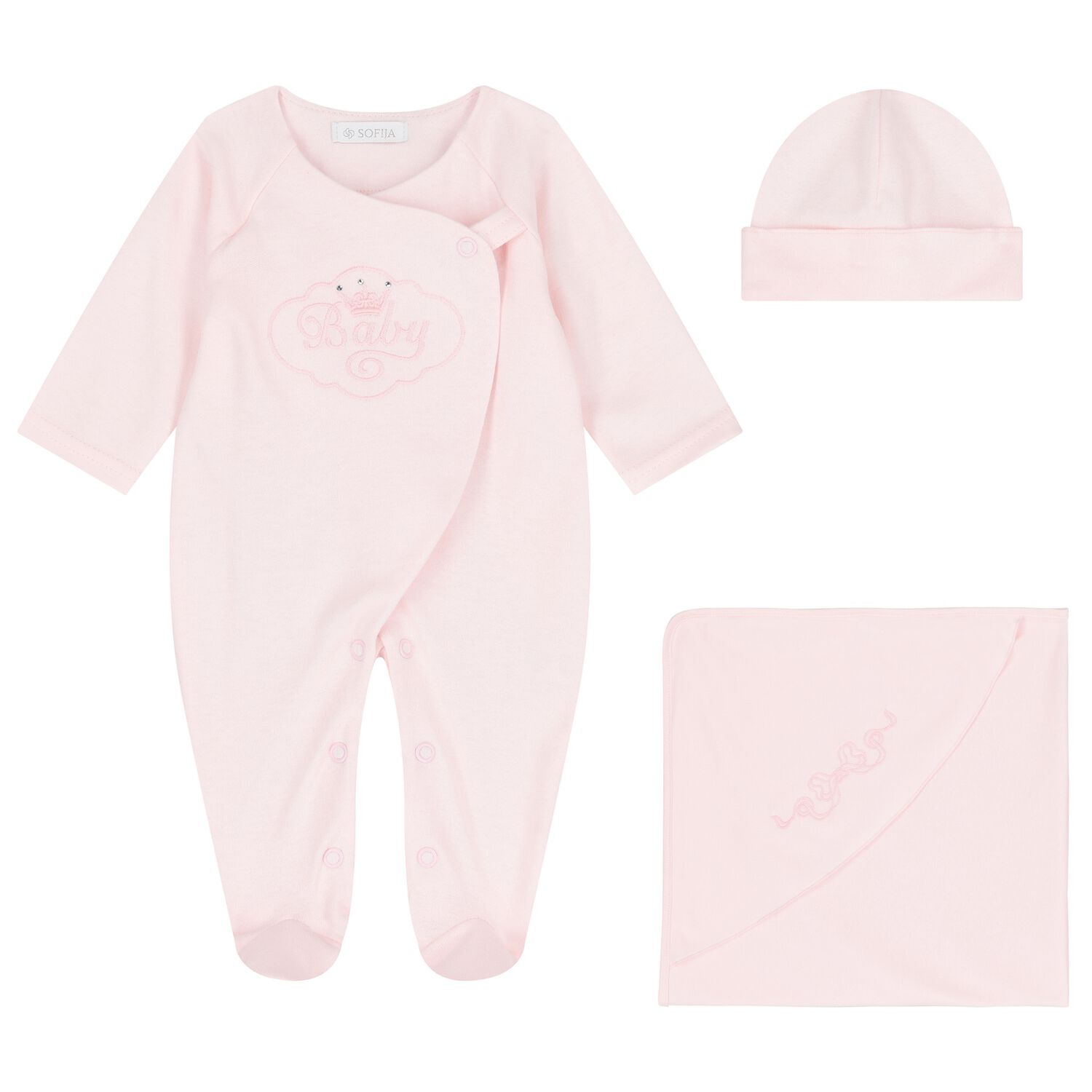 Baby Girls Pink Babygrow Gift Set, 2, hi-res image number null