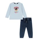 Baby Boys Blue Teddy Bear Joggers Set, 1, hi-res