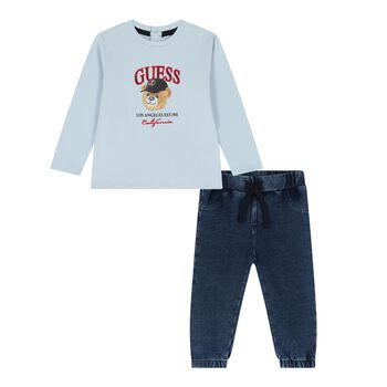 Baby Boys Blue Teddy Bear Joggers Set