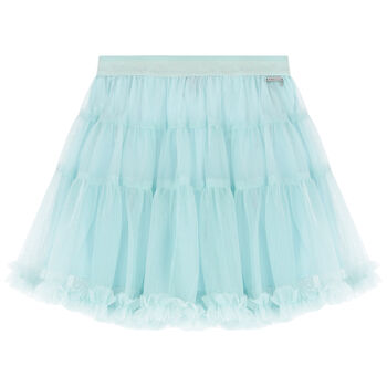 Girls Aqua Tulle Skirt