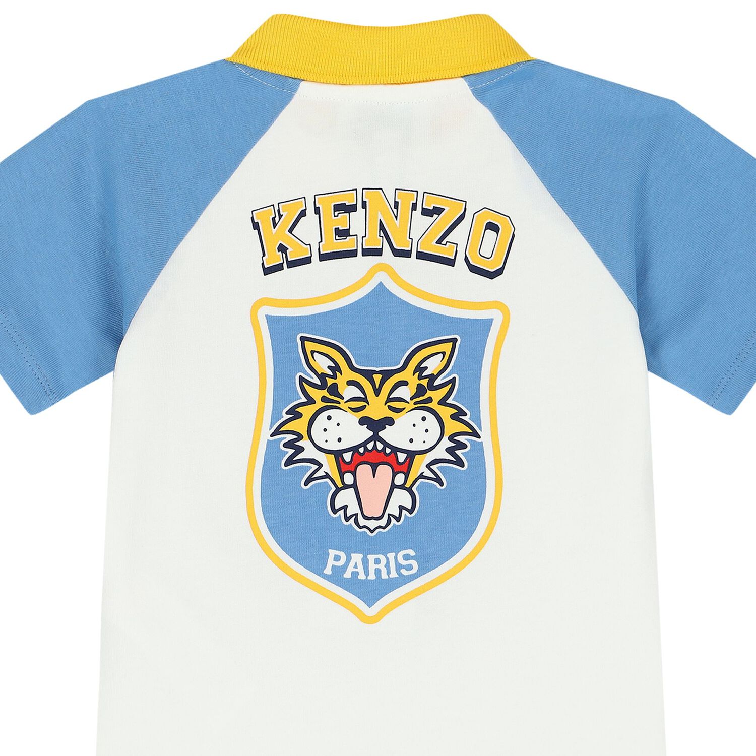 Younger Boys Ivory Tiger Logo Polo Shirt, 1, hi-res