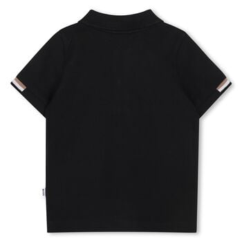 Younger Boys Black Logo Polo Shirt