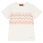Girls Ivory Zig Zag Logo T-Shirt, 1, hi-res