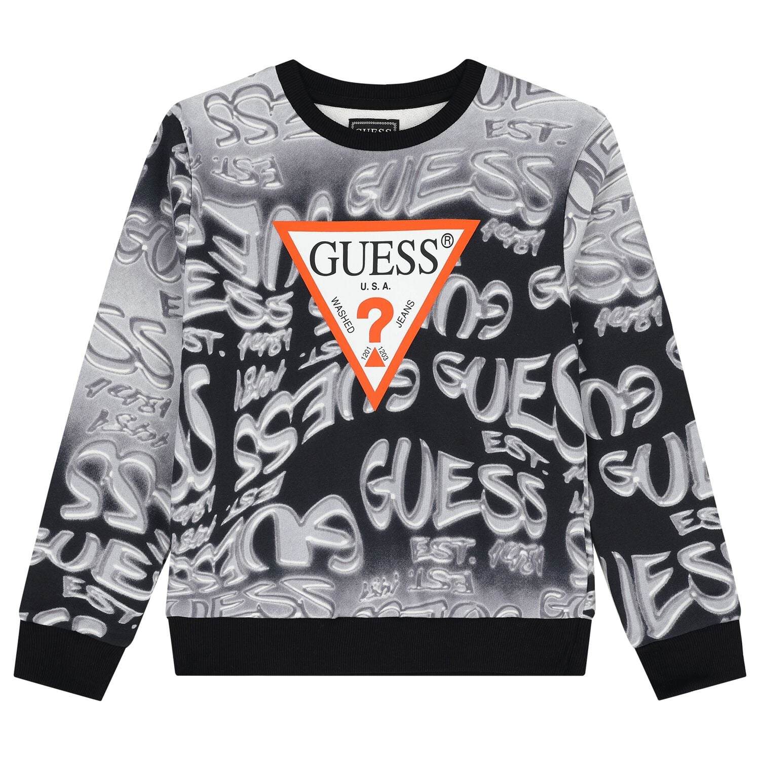 Boys Black & Grey Logo Sweatshirt, 3, hi-res