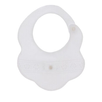 Baby Girls White Scalloped Bib