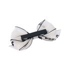 Girls White & Navy Blue Bow Hairclip, 1, hi-res