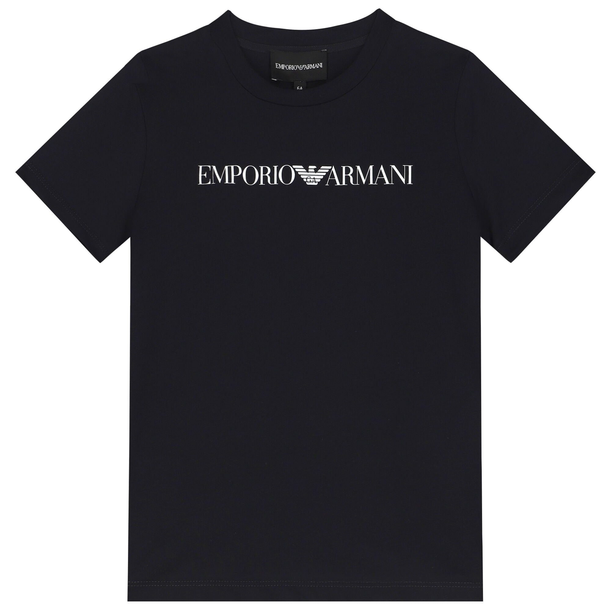 Emporio Armani Boys Navy Blue Logo T-Shirt | Junior Couture