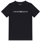 تيشيرت بالشعار باللون الكحلي للأولاد, 3, hi-res