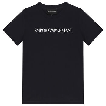 Boys Navy Blue Logo T-Shirt