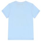 تيشيرت أولاد بالشعار باللون الأزرق, 2, hi-res