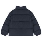 Boys Navy Blue Logo Puffer Jacket, 1, hi-res