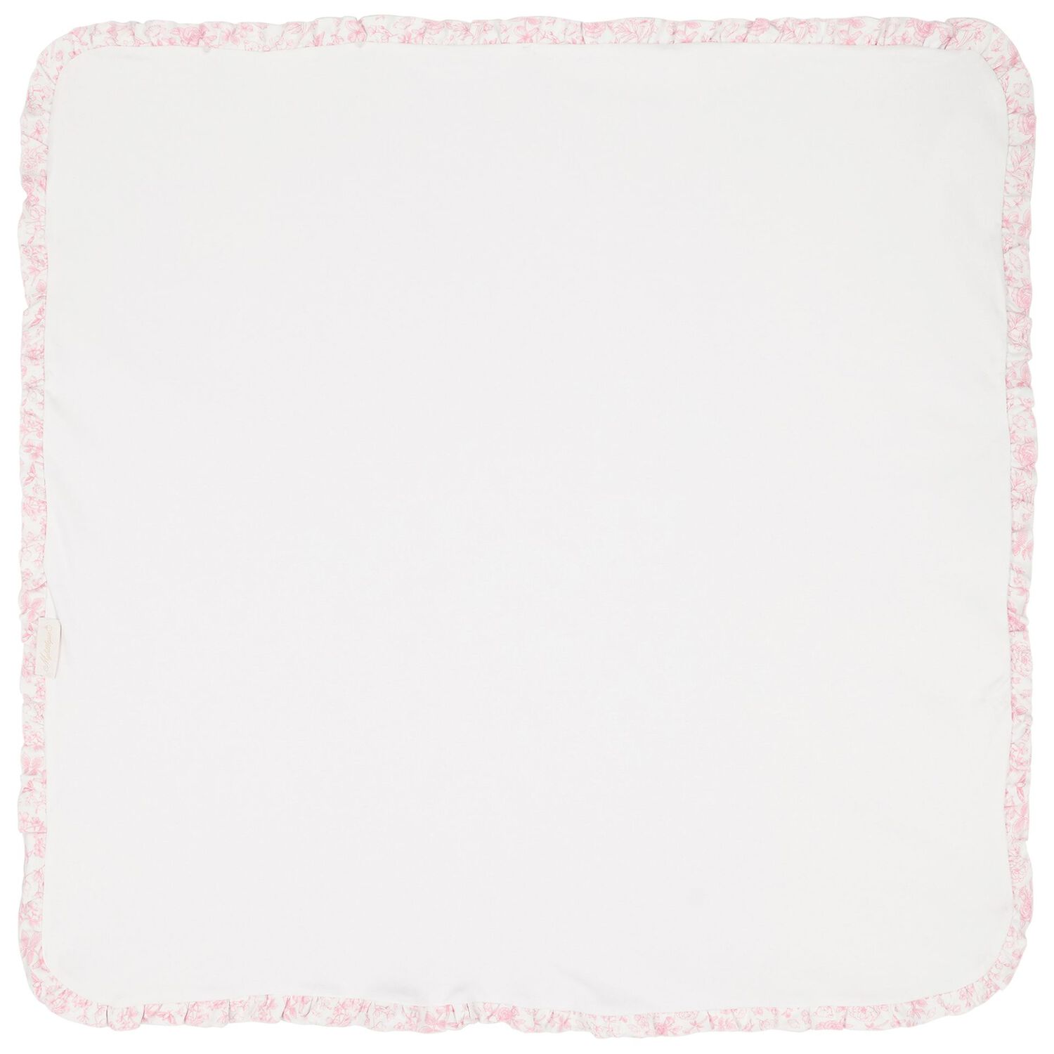 Baby Girls White & Pink Floral Blanket, 1, hi-res