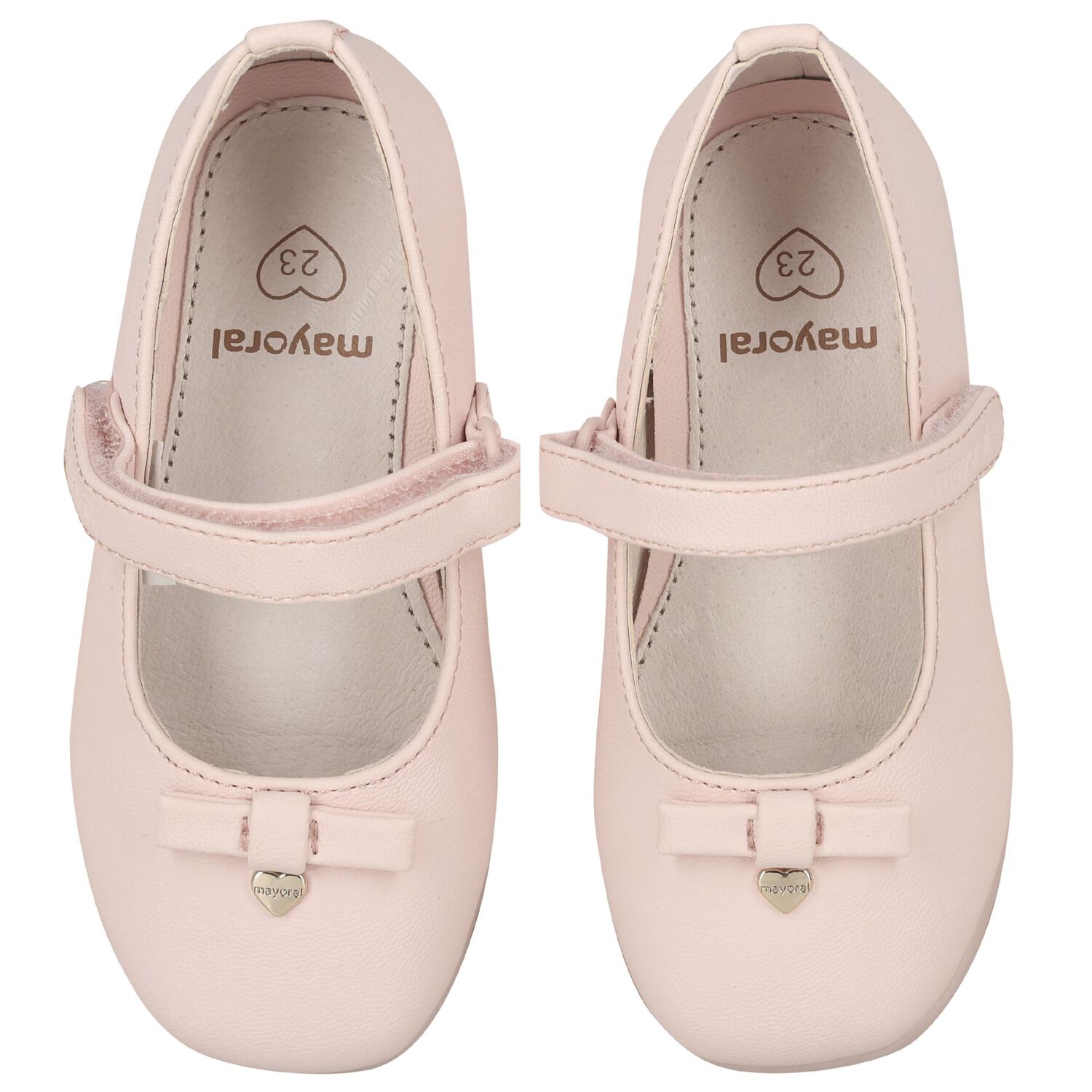 Younger Girls Pink Bow Ballerina Shoes, 2, hi-res