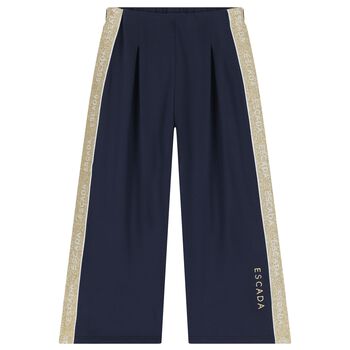 Girls Navy Blue and Gold Trousers