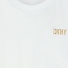 Girls White & Gold Logo Dress, 1, hi-res