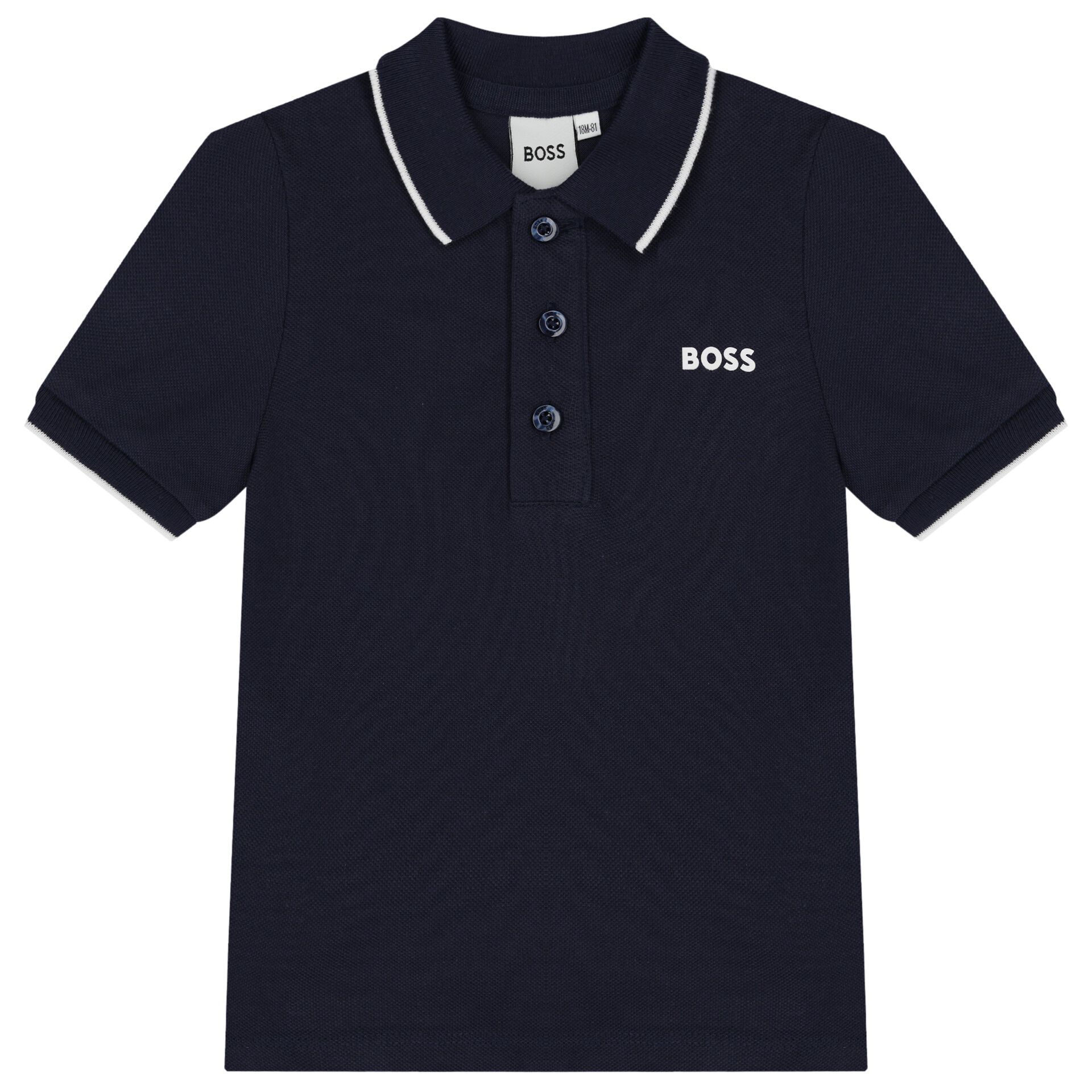 BOSS Younger Boys Navy Blue Logo Polo Shirt Junior Couture