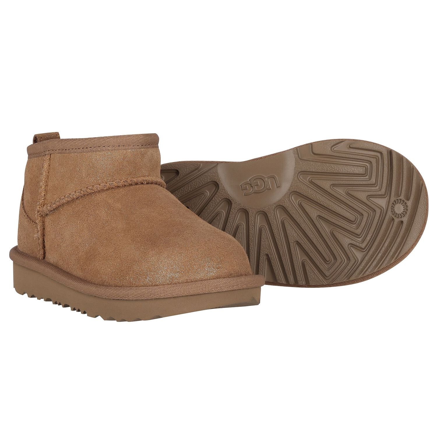 Younger Girls Chestnut Brown Classic Ultra Mini Suede Boots, 1, hi-res
