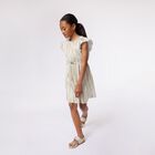 Girls Gold Logo Pleated Dress, 1, hi-res