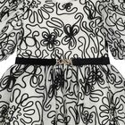 Girls Ivory & Black Ribbon Floral Tulle Dress, 1, hi-res