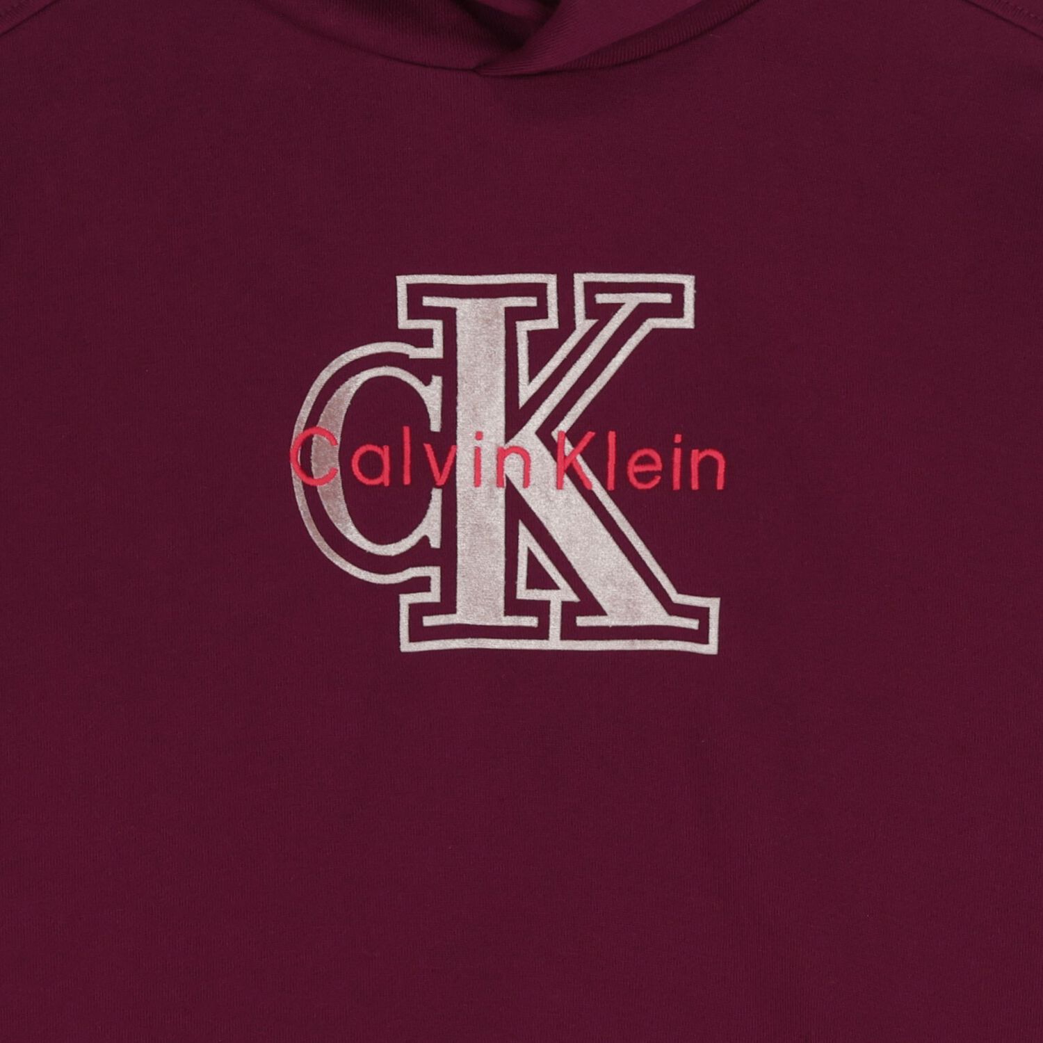 Girls Burgundy Logo Hooded Top, 2, hi-res