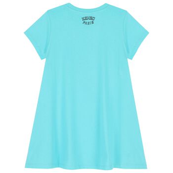 Girls Blue Varsity Tiger T-Shirt Dress
