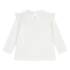 Younger Girls Ivory Long Sleeve Top, 1, hi-res