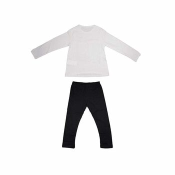 Girls Ivory & Black Legging Set