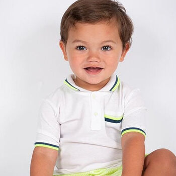 Boys White Pique Polo Shirt