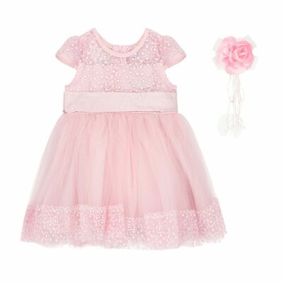 Baby Girls Pink Tulle Dress Set
