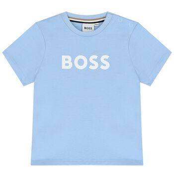 Younger Boys Pale Blue Logo T-Shirt