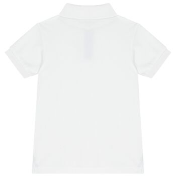 Boys White Logo Polo Shirt