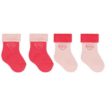 Baby Girls Pink Logo Socks (2 Pack)