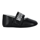 Baby Girls Black Logo Diamante Shoes, 1, hi-res
