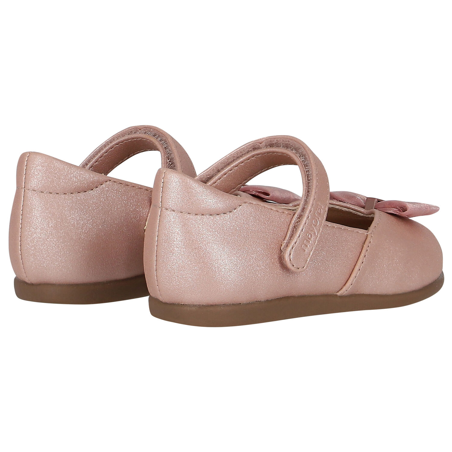Younger Girls Pink Bow Shoes, 1, hi-res