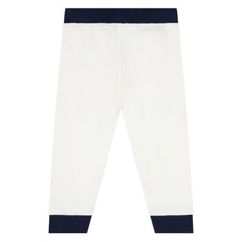 Baby Boys White & Navy Blue Logo Tracksuit
