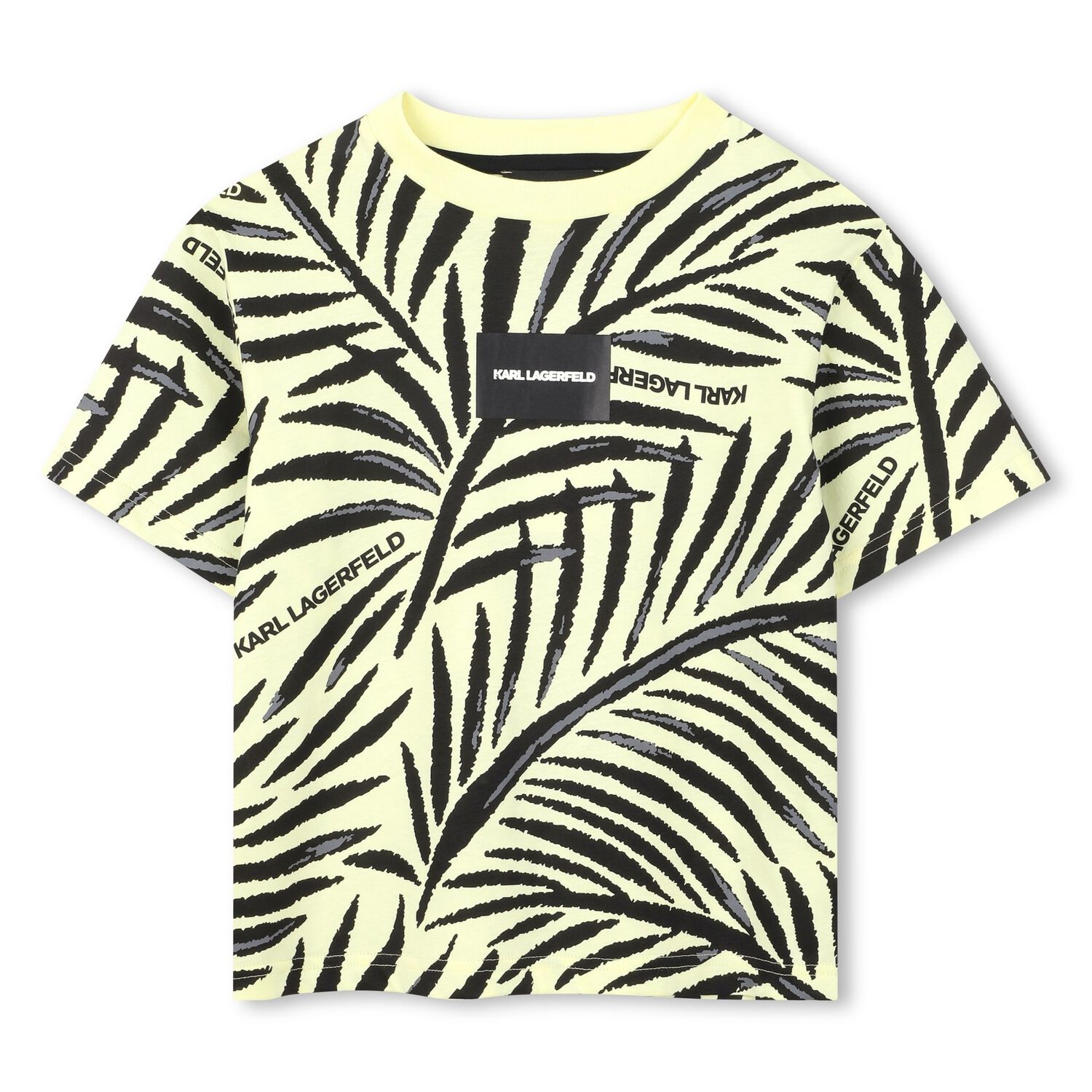Boys Mini Me Yellow & Black Logo T-Shirt, 1, hi-res