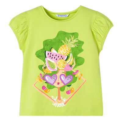 Girls Green Graphic T-Shirt