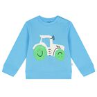 Younger Boys Blue Tractor Sweatshirt, 1, hi-res